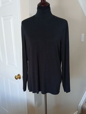 Kit and Ace Black Lightweight Turtleneck Long Sleeve Top